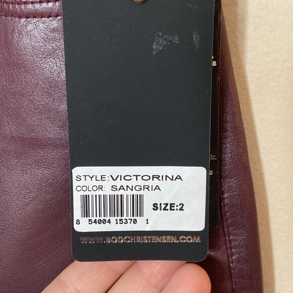 New Bod & Christensen Real Authentic  Italian Leather Boot Cut  Pants size 2 - Picture 8 of 10